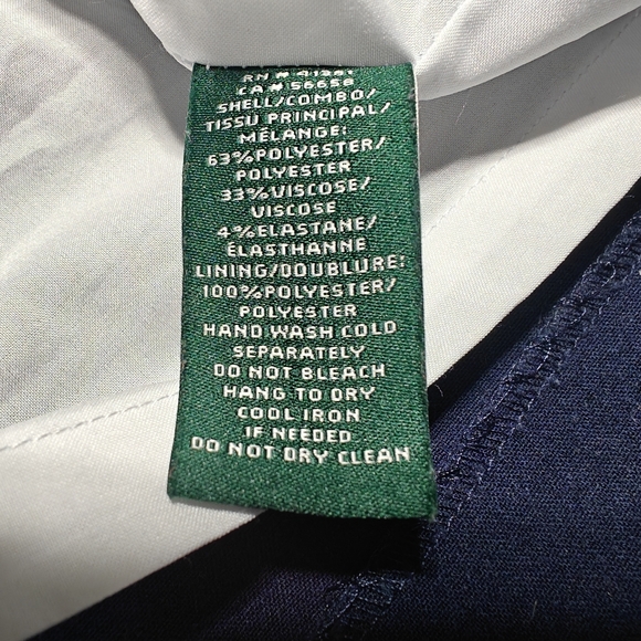 Ralph Lauren Women's Dress Border Stretch Navy White Size 14 - Picture 11 of 11